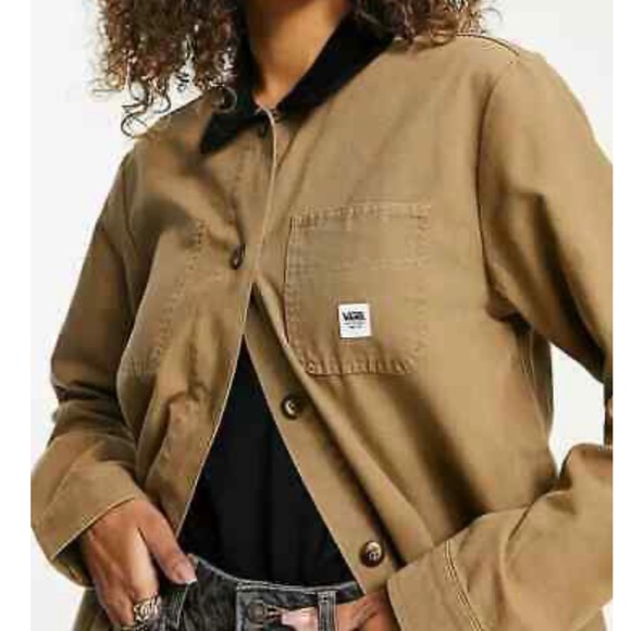 VANS Women's Size VN0A4SB6DZ9 Drill Long Chore Brown Jacket Cotton Contemporary - Picture 2 of 6
